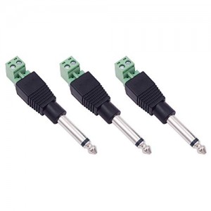 (3 Pack) 6.35mm Replacement Repair Plug Jack TS 2 Pole Mono Male Plug 1/4inch 6.35mm Solderless Terminal for Microphone Speaker Audio Cable Repair