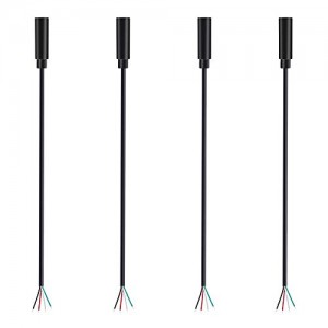 (4 Pack) Replacement 3.5mm Female Jack to Bare Wire Open End TRRS 4 Pole Stereo 1/8inch 3.5mm Jack Plug Audio Cable