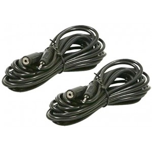 2.5mm Stereo Cable Male to Female 12 Feet (2 Pack) - Extension for Speakers or Headphones