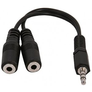 6inch Stereo Headphone Splitter - 3.5 mm Male to 2X 3.5mm Female Cable