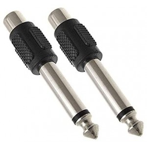 RCA Female to Quarter Inch (1/4) Adapter [2 Pack]