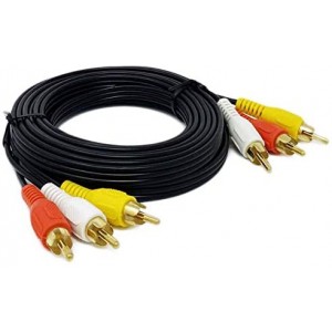 RCA M/Mx3 Audio/Video Cable Gold Plated - Audio Video RCA Cable (3-RCA - 12 Feet)