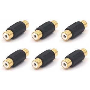 6-Pack Gold Plated RCA Female to RCA Female Coupler,Compatible with Phono,Speaker,RCA Cable,Amplifier