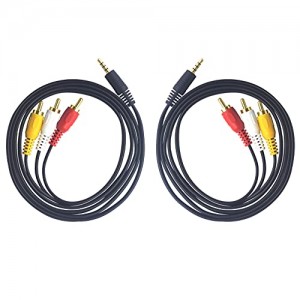 3.5mm to 3 RCA AV Cable 5FT 1/8inch TRRS AUX Male(CTIA) to RCA Male Stereo Audio Video Cable 2 Pack