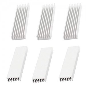 Aluminum Heatsink 100mm x 25mm x 10mm Aluminum Heatsink for IC MOSFET SCR 6Pcs