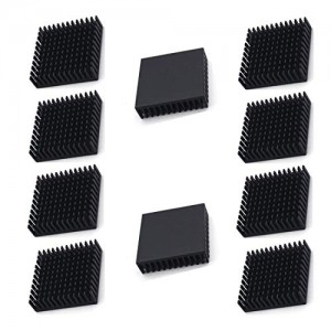 Aluminum Heatsink Chipset Heat Radiator Cooling Fin Heatsink 40mm x 40mm x 11mm Black10pcs