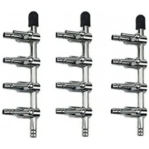 Aquarium Air Valve 4 Way Inline Manifold Air Flow Pump Tubing Splitter Lever Control Valve 3-Pack