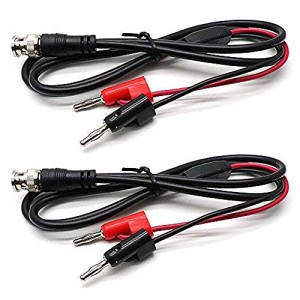 3.3Ft BNC Male to Dual Banana Plug Test Lead Coaxial Cable for Oscilloscope - 2pcs