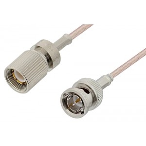 75 Ohm 1.6/5.6 Plug to 75 Ohm BNC Male Cable 12 Inch Length Using 75 Ohm ET-RG179 Coax, RoHS