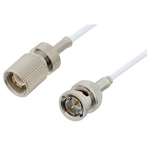 75 Ohm 1.6/5.6 Plug to 75 Ohm BNC Male Cable 12 Inch Length Using 75 Ohm ET-RG187 Coax, RoHS