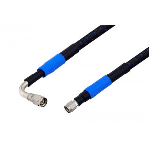 1.85mm Male to 1.85mm Male Right Angle Precision Cable 24 Inch Length Using High Flex VNA Test Coax