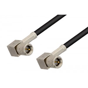 10-32 Male Right Angle to 10-32 Male Right Angle Cable 12 Inch Length Using ET-RG174 Coax, RoHS