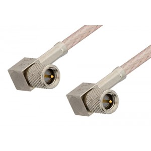 10-32 Male Right Angle to 10-32 Male Right Angle Cable 12 Inch Length Using ET-RG316 Coax, RoHS