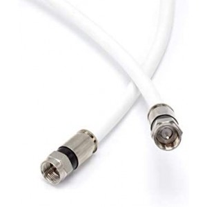 10' Feet, White ET-RG6 Coaxial Cable (Coax Cable) with Connectors, F81 / RF, Digital Coax - AV, Cable TV, Antenna, CL2 Rated, 10 Foot