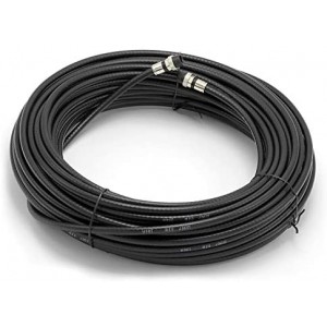 100' Feet Black ET-RG6 Coaxial Cable with Rubber booted Weather Proof Outdoor Rated Connectors F81 / RF Digital Coax