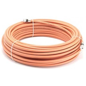 100 Feet Direct Burial Coaxial Cable ET-RG6 Coax Cable Rubber Boot - Outdoor Connectors - (Orange) - Designed for Waterproof and to Be Buried