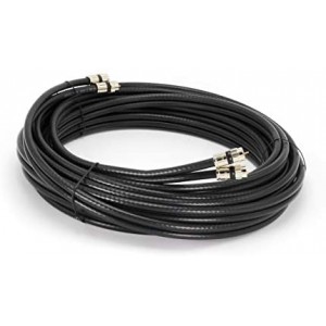 100ft Dual ET-RG6 Coax Twin Coaxial Cable (Siamese Cable) 18AWG Coaxial Cable Satellite, Antenna& CATV Grade with Compression Connectors, Black