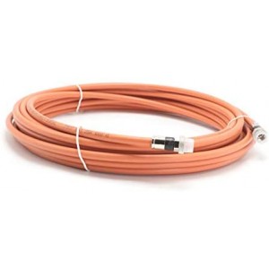 12 Feet Direct Burial Coaxial Cable ET-RG6 Coax Cable Rubber Boot - Outdoor Connectors - (Orange) - Designed for Waterproof and to Be Buried