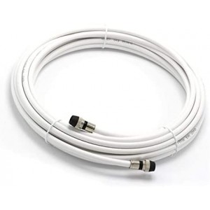 20' Feet, White ET-RG6 Coaxial Cable with Rubber booted - Weather Proof - Outdoor Rated Connectors, F81 / RF, Digital Coax for CATV, Antenna, Internet, & Satellite