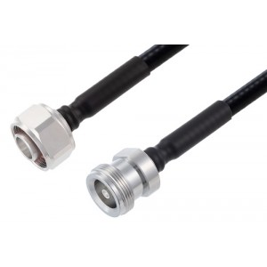 4.1/9.5 Mini DIN Male to 4.1/9.5 Mini DIN Female Low PIM Cable 12 Inch Length Using 1/4 inch Superflexible Coax