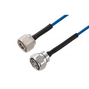 4.1/9.5 Mini DIN Male to 4.3-10 Male Low PIM Cable 12 Inch Length Using ET38402 Coax Using Times Microwave Components