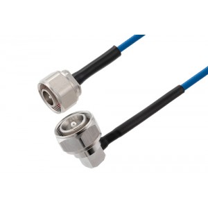 4.1/9.5 Mini DIN Male to 4.3-10 Male Right Angle Low PIM Cable Using ET38400 Coax Using Times Microwave Components