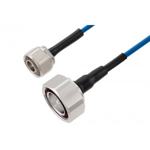 4.1/9.5 Mini DIN Male to 7/16 DIN Male Low PIM Cable 12 Inch Length Using ET38402 Coax Using Times Microwave Components