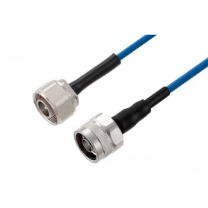 4.1/9.5 Mini DIN Male to N Male Low PIM Cable 12 Inch Length Using ET38402 Coax Using Times Microwave Components