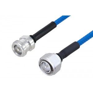 Plenum 4.1/9.5 Mini DIN Female to 4.3-10 Male Low PIM Cable 12 Inch Length Using ET38365 Coax , LF Solder