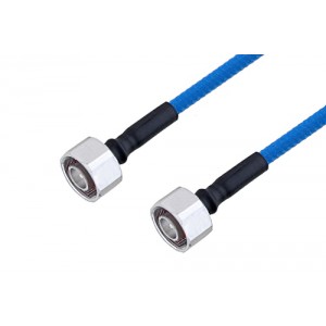 Plenum 4.1/9.5 Mini DIN Male to 4.1/9.5 Mini DIN Male Low PIM Cable 12 Inch Length Using ET38365 Coax , LF Solder