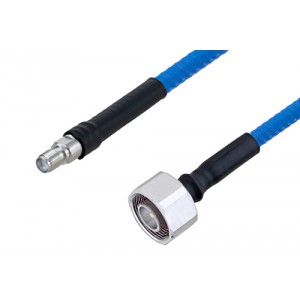 Plenum 4.1/9.5 Mini DIN Male to SMA Female Low PIM Cable 12 Inch Length Using ET38365 Coax , LF Solder