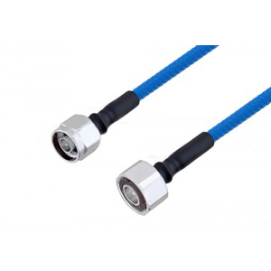 Plenum N Male to 4.1/9.5 Mini DIN Male Low PIM Cable 12 Inch Length Using ET38365 Coax , LF Solder