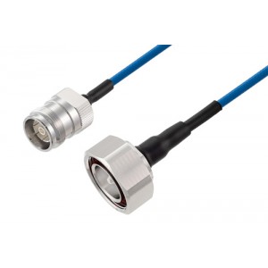 4.3-10 Female to 7/16 DIN Male Low PIM Cable 12 Inch Length Using ET38402 Coax Using Times Microwave Components