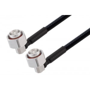 4.3-10 Male Right Angle to 4.3-10 Male Right Angle Low PIM Cable 12 Inch Length Using 1/4 inch Superflexible Coax