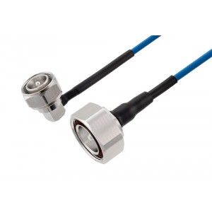 4.3-10 Male Right Angle to 7/16 DIN Male Low PIM Cable 12 Inch Length Using ET38402 Coax Using Times Microwave Components