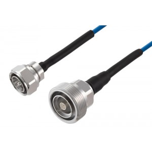 4.3-10 Male to 7/16 DIN Female Low PIM Cable 12 Inch Length Using ET38402 Coax Using Times Microwave Components