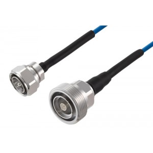 4.3-10 Male to 7/16 DIN Female Low PIM Cable 12 Inch Length Using ET38400 Coax Using Times Microwave Components