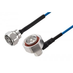 4.3-10 Male to 7/16 DIN Male Right Angle Low PIM Cable 12 Inch Length Using ET38402 Coax Using Times Microwave Components