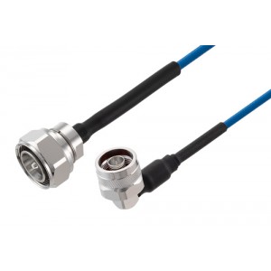 4.3-10 Male to N Male Right Angle Low PIM Cable 12 Inch Length Using ET38400 Coax Using Times Microwave Components