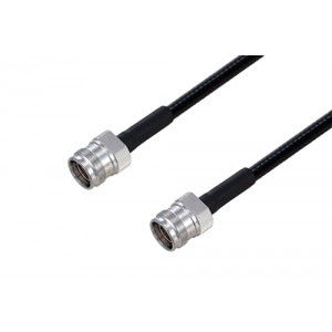 Fire Rated 4.3-10 Female to 4.3-10 Female Low PIM Cable 12 Inch Length Using SPF-250 Coax Using Times Microwave Parts