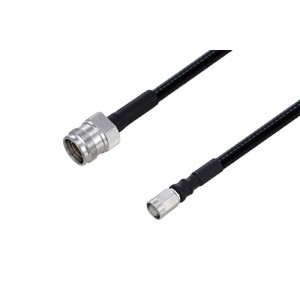 Fire Rated 4.3-10 Female to NEX10 Male Low PIM Cable 12 Inch Length Using SPF-250 Coax Using Times Microwave Parts