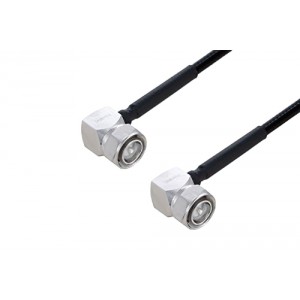 Fire Rated 4.3-10 Male Right Angle to 4.3-10 Male Right Angle Low PIM Cable 12 Inch Length Using SPF-250 Coax Using Times Microwave Parts