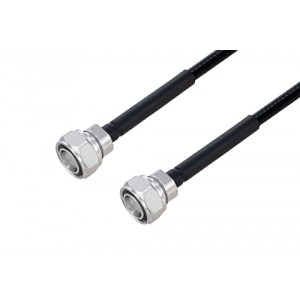 Fire Rated 4.3-10 Male to 4.3-10 Male Low PIM Cable 12 Inch Length Using SPF-250 Coax Using Times Microwave Parts