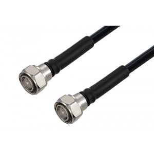 Fire Rated 4.3-10 Male to 4.3-10 Male Low PIM Cable 12 Inch Length Using SPF-375 Coax Using Times Microwave Parts