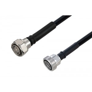 Fire Rated 4.3-10 Male to 7/16 DIN Female Low PIM Cable 12 Inch Length Using SPF-375 Coax Using Times Microwave Parts