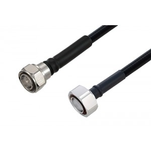 Fire Rated 4.3-10 Male to 7/16 DIN Male Low PIM Cable 12 Inch Length Using SPF-375 Coax Using Times Microwave Parts