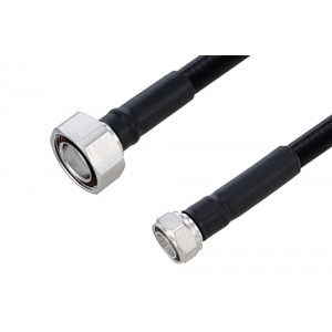 Fire Rated 4.3-10 Male to 7/16 DIN Male Low PIM Cable 12 Inch Length Using SPF-500 Coax Using Times Microwave Parts