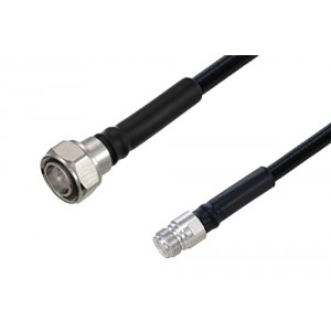 Fire Rated 4.3-10 Male to N Female Low PIM Cable 12 Inch Length Using SPF-375 Coax Using Times Microwave Parts