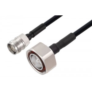 Outdoor Rated 4.3-10 Female to 7/16 DIN Male Low PIM Cable 12 Inch Length Using SPO-250 Coax Using Times Microwave Parts