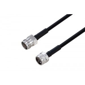 Outdoor Rated 4.3-10 Female to N Male Low PIM Cable 12 Inch Length Using SPO-250 Coax Using Times Microwave Parts